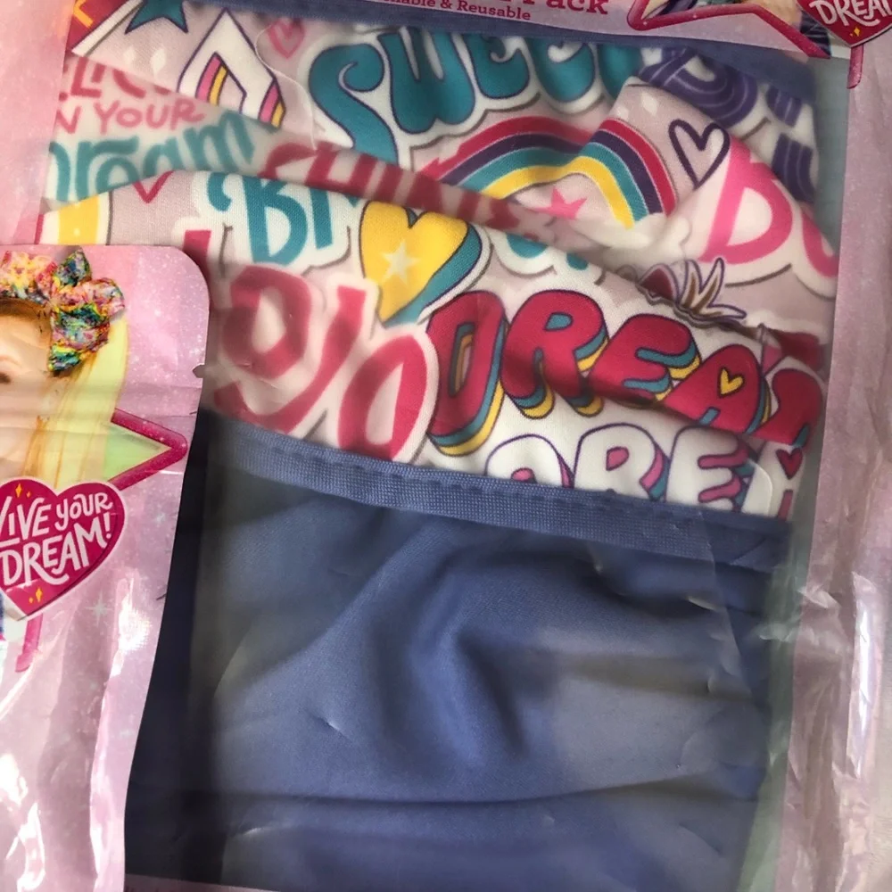 NEW kids Jojo Siwa Reusable Face Masks Bundle